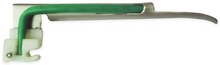 L3-156FS Green Spec. Single Use Miller, Plastic Fiber Optic Laryngoscope Blade.Fiber Optic light carrier protected with plastic jacket. Sizes Available: 00, 0, 1, 2, 3, 4.